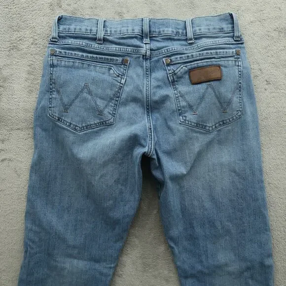 Wrangler Retro Jeans Mens Fits 30x32 (No Tag) Blue Slim Straight Stretch Denim - Picture 13 of 16